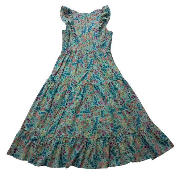J. Crew Factory‎ Dress Women's 2 Petite Green Midi V Neck Smocked Cottagecore - Picture 2 of 16